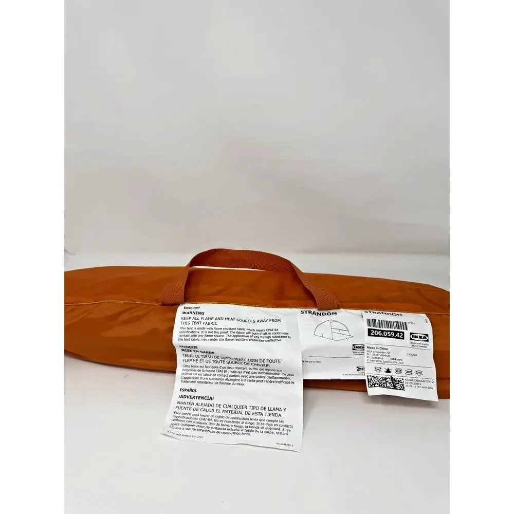 IKEA STRANDON Sun Wind Shelter Beach Tent Orange Yellow-NEW